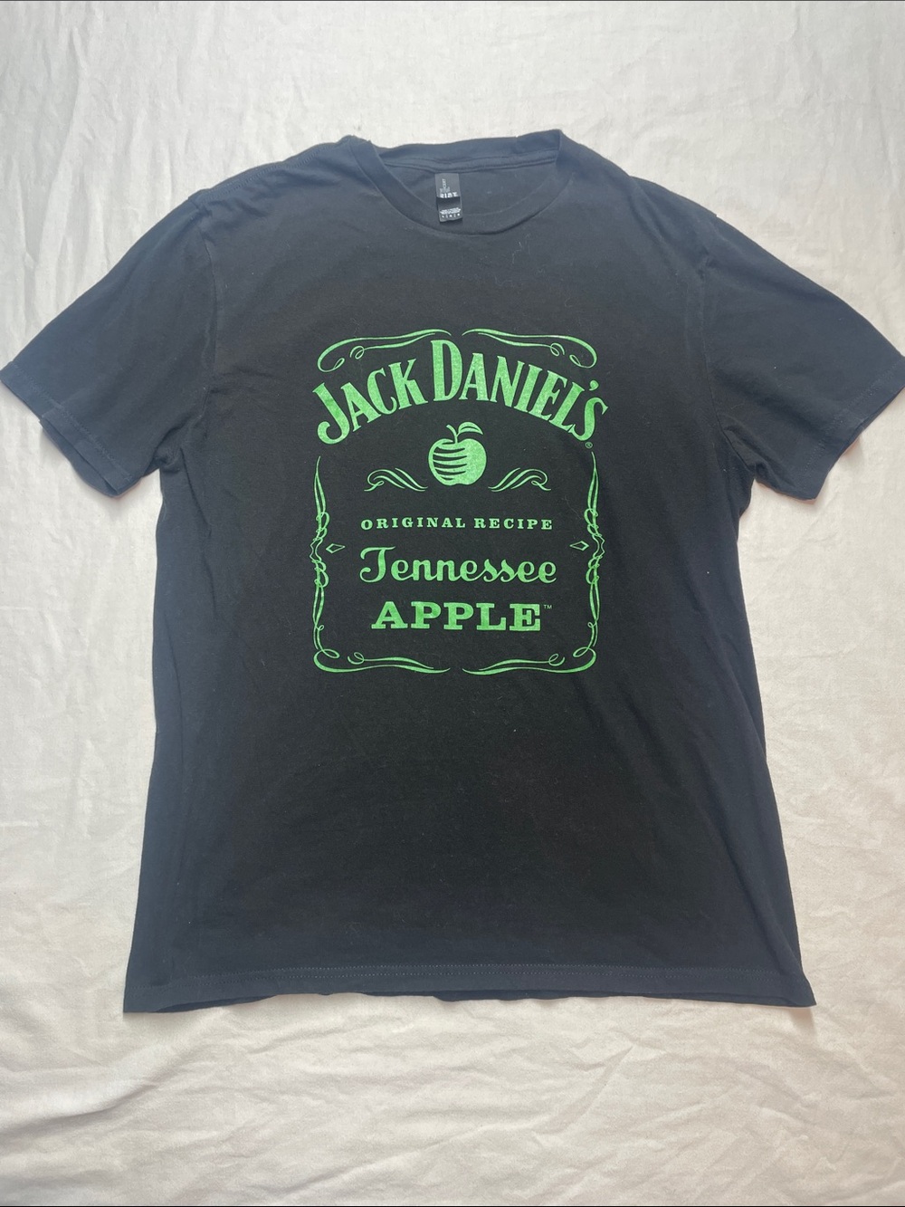 Jack Daniels Black Tee with Green Tennessee Apple Logo